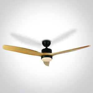 Black Body Ceiling Fans Light Wood Blades