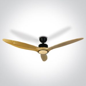 Black Body Ceiling Fans Light Wood Blades