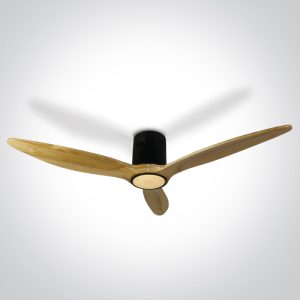 Black Body Ceiling Fans Light Wood Blades
