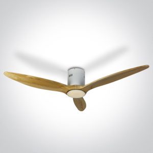 White Body Ceiling Fans Light Wood Blades