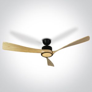 Black Body Ceiling Fans Light Wood Blades