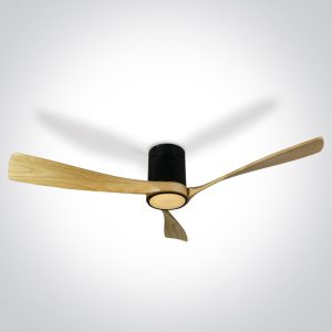 Black Body Ceiling Fans Light Wood Blades